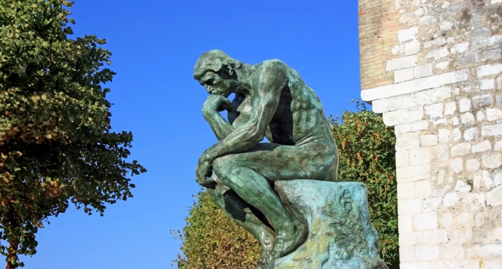 A statue of the Thinker.